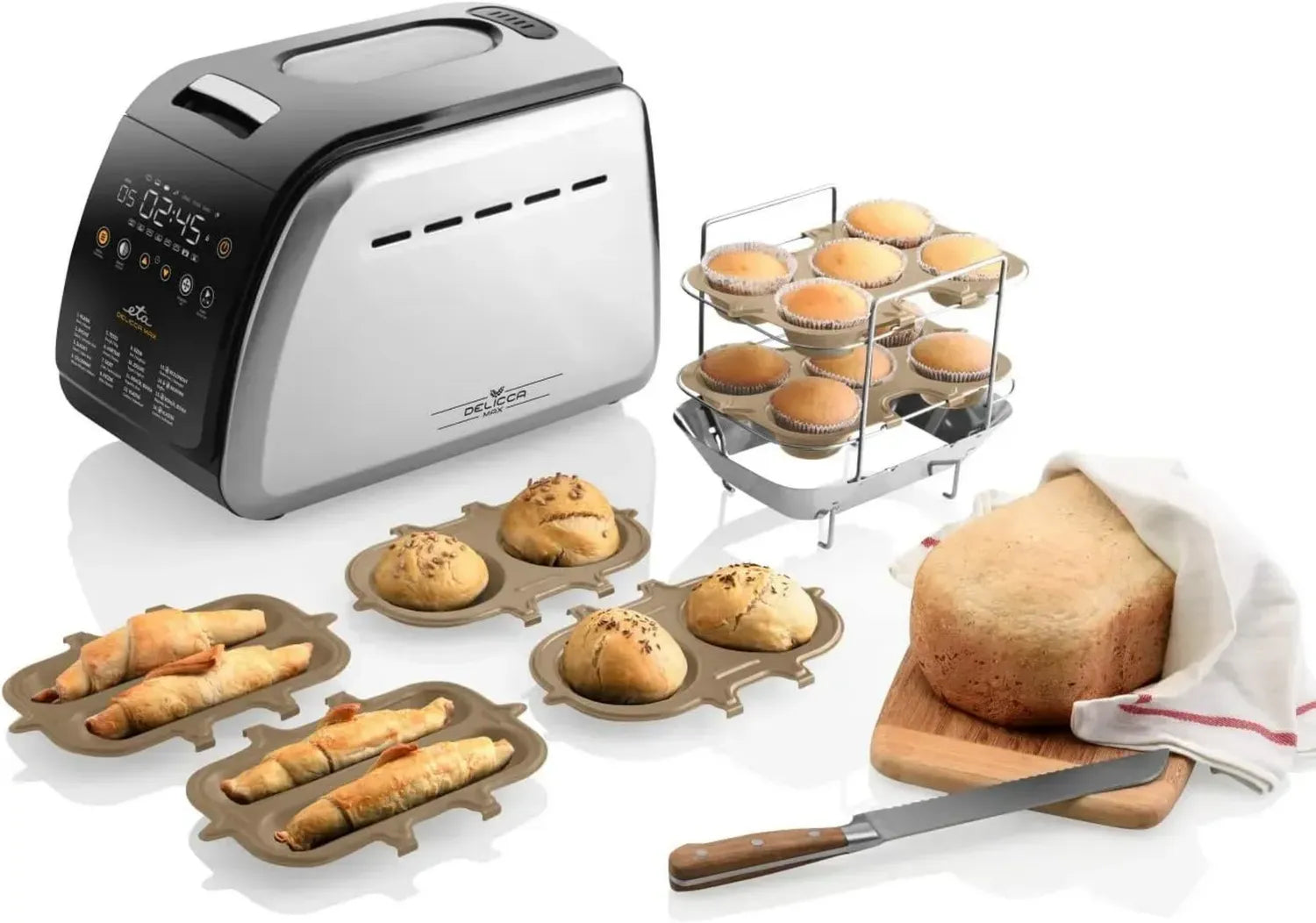 Vollautomatischer Brotbackautomat ETA Delicca II Max mit 16 Programmen, 1,5 kg Kapazität, 850W