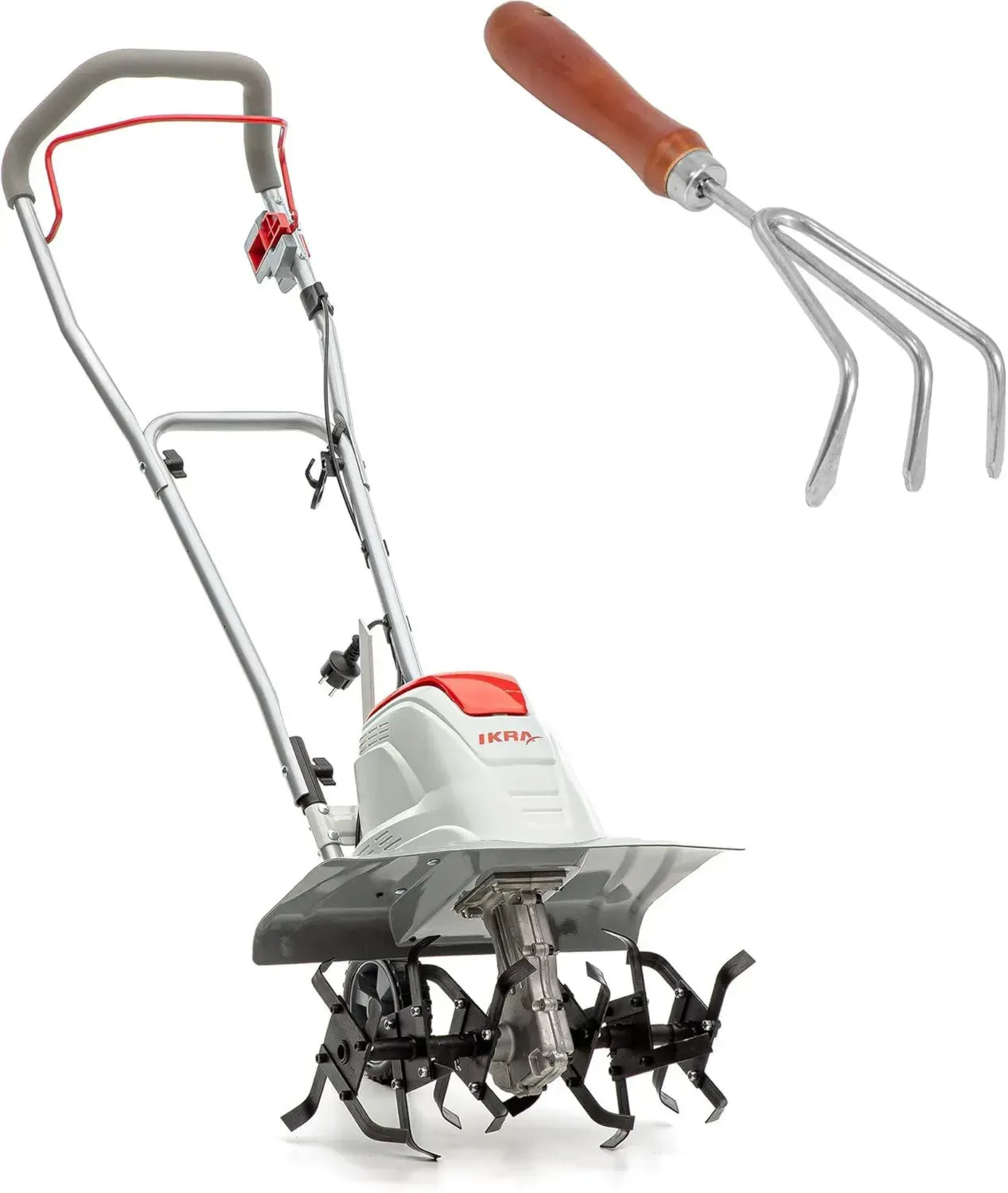 IKRA Elektro Gartenfräse 1500W, variable Breite 17-45cm, Tiefe bis 23cm, inkl. Handgrubber