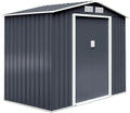 GOPLUS Wetterfestes Metall-Gartenhaus mit Schiebetür, 2,37 m²