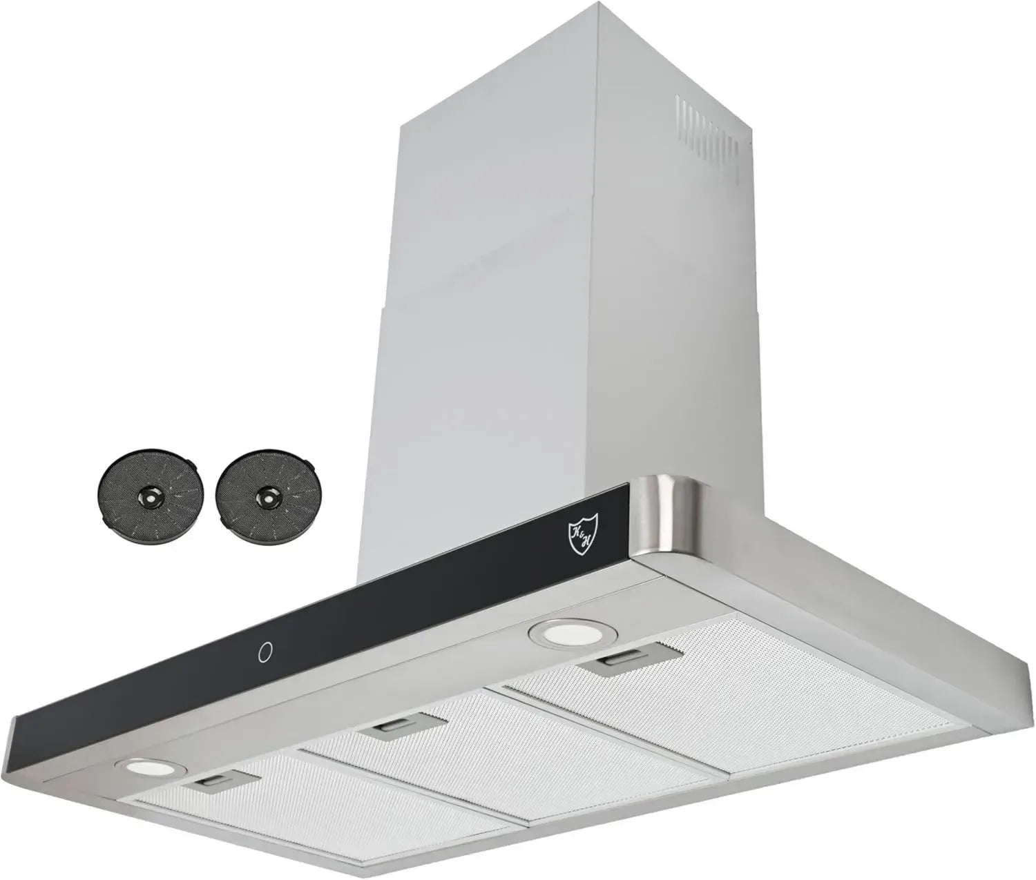 K&H 90cm Wand-Dunstabzugshaube mit LED-Beleuchtung, 9 Stufen, Umluft & Abluft, Edelstahl, Energieklasse A++