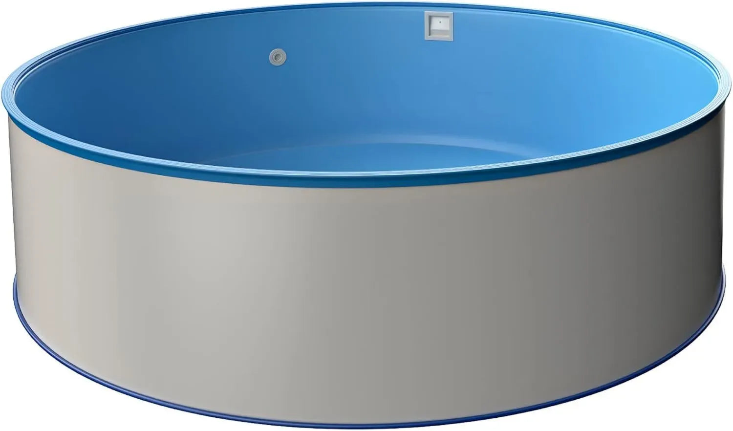 Rundpool-Set MTH Premium: Stahlwandpool Ø 5,00 x 1,20 m, Inklusive Skimmer-Set, Weiß mit Blauer Folie, Hergestellt in Deutschland