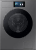 Samsung BESPOKE AI Waschmaschine 9 kg, WLAN-fähig, Energiesparend A-55%, Dunkel Silber, Schwarzes Bullauge